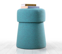 Atelier Del Sofa Puf Azul de Algodón y Lino